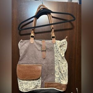 Myra bag Brown and Cream Tote Bag
